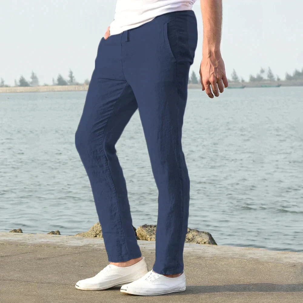 Poli - Pantalon en lin aéré pour hommes pour l'été